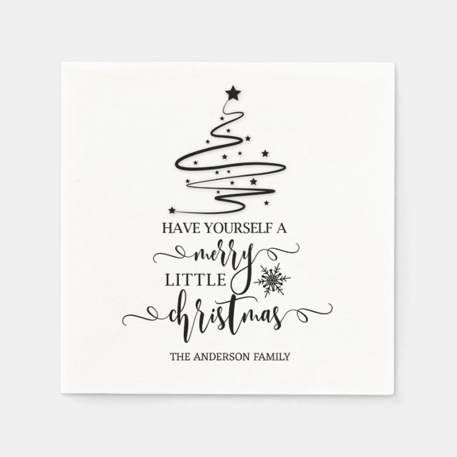 Modern Christmas Have yourself a merry little Napkins (Front)