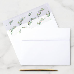 Modern Christmas Holiday Botanical Greenery Envelope Liner