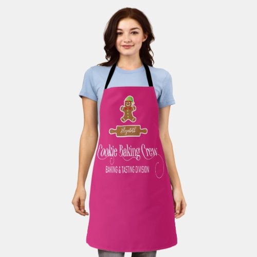 Modern  Christmas Holiday Cookie Baking Crew Apron