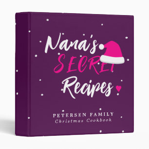 Modern Christmas holiday family recipes cookbook 3 Ring Binder
