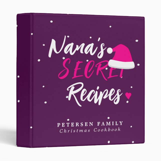 Modern Christmas holiday family recipes cookbook 3 Ring Binder (Front/Spine)
