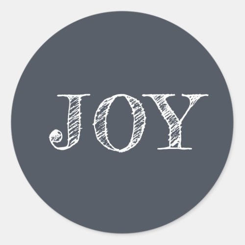 Modern Christmas Holiday Joy  Dark blue Classic Round Sticker