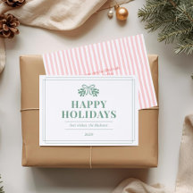 Modern Christmas Holiday Letterpress Card