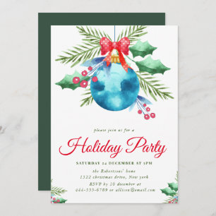 Modern christmas holiday party invitation