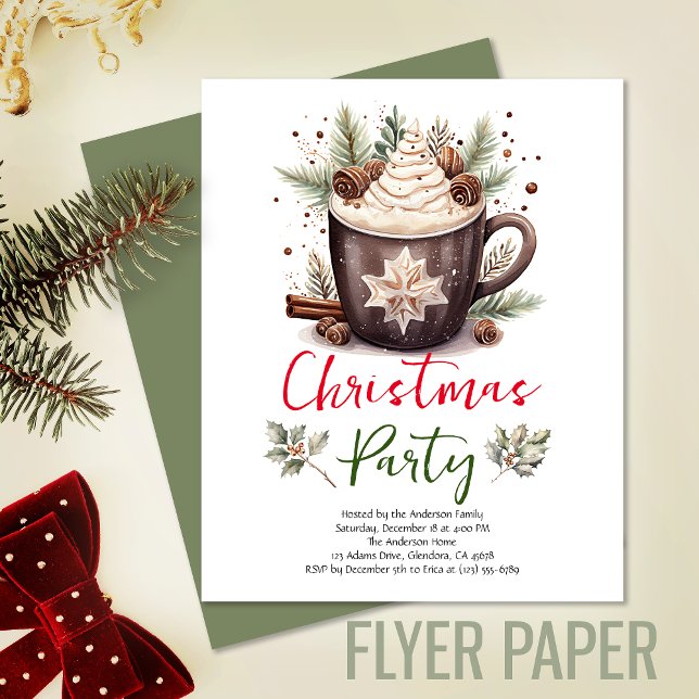 Modern Christmas Holiday Party Invitation Budget Flyer (Exceptional value: budget-friendly Christmas invitation for memorable events and cost saving!)
