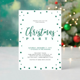 Modern Christmas Holiday Party Letterpress Invite Letterpress Photo Cards