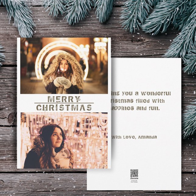 Modern Christmas Holiday Photo Collage Card (Creator Uploaded)