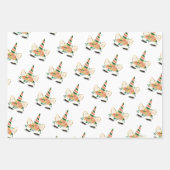 Modern Christmas Holiday Unicorn  Wrapping Paper Sheets (Front 2)
