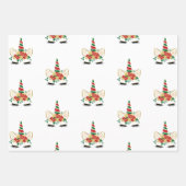 Modern Christmas Holiday Unicorn  Wrapping Paper Sheets (Front)
