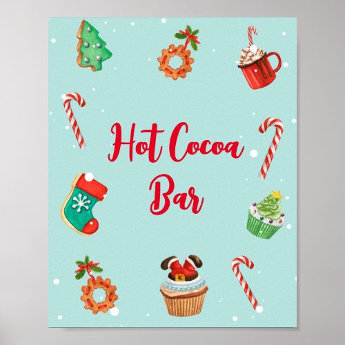 Modern Christmas Hot Cocoa Bar Sign