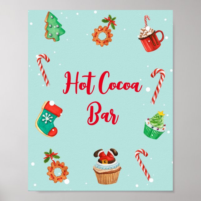 Modern Christmas Hot Cocoa Bar Sign (Front)