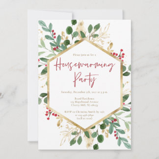 Modern Christmas Housewarming Party Invitations
