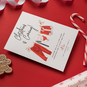 Modern 'Christmas is Coming' Santa Claus Non Photo Holiday Card