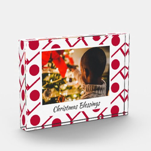 Modern Christmas JAPAN Any Message Keepsake Photo Block