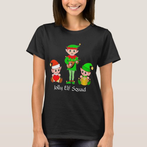 Modern Christmas Jolly Elf Squad T_Shirt