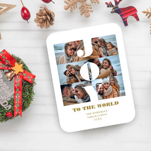 Modern Christmas Joy to the World Quote 6 Photos Magnet