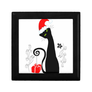 Modern Christmas Kitty Keepsake Box