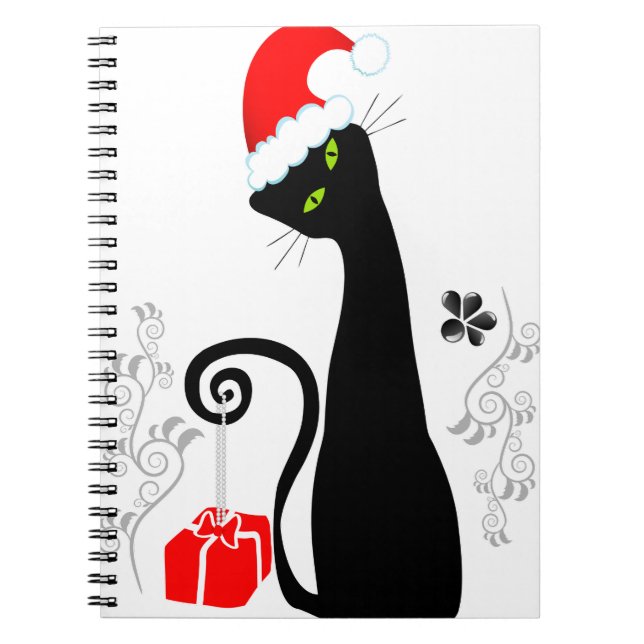 Modern Christmas Kitty Notebook (Front)