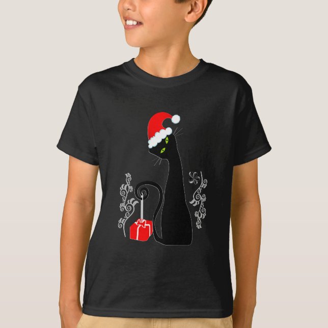 Modern Christmas Kitty T-Shirt (Front)