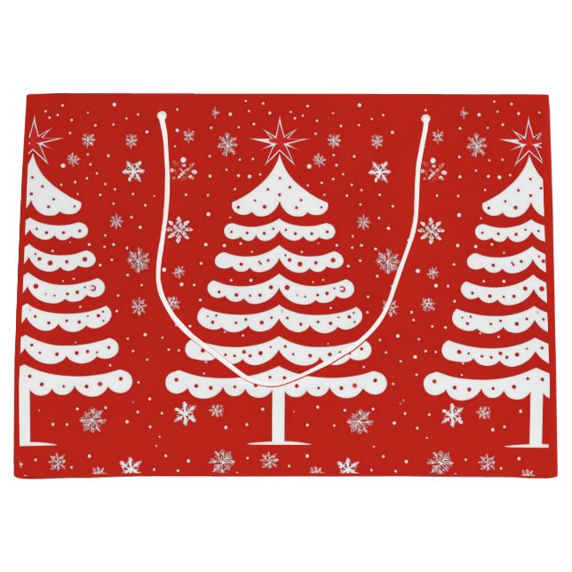 Modern Christmas Large Gift Bag (Front)