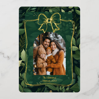 Modern Christmas Leaves Arch Photo Template