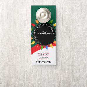 Modern Christmas Lights Installation Business Door Hanger