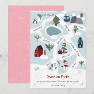 Modern Christmas map story telling illustrations  Holiday Card
