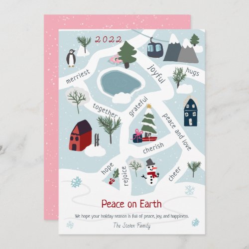 Modern Christmas map story telling illustrations  Holiday Card