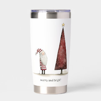 Modern Christmas Merry and Bright Winter Insulated Tumbler
