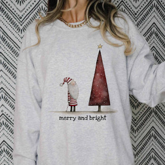 Modern Christmas Merry and Bright Winter Sweatshirt