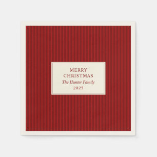 Modern Christmas Minimal Holiday Red Stripes Napkins