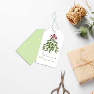 Modern Christmas Minimalist Mistletoe To From Gift Tags