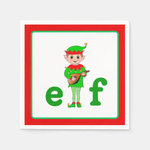 Modern Christmas Musical Elf Napkins