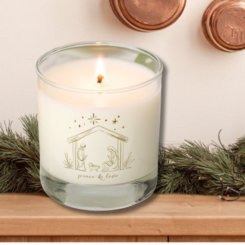 Modern Christmas Nativity peace love religious  Scented Candle