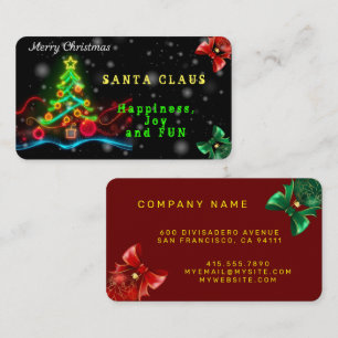 Modern Christmas Neon Holiday Collection Business Card