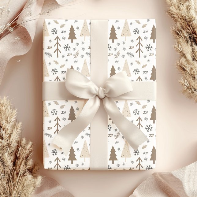 Modern Christmas Neutral Tones Wrapping Paper Sheets (Creator Uploaded)
