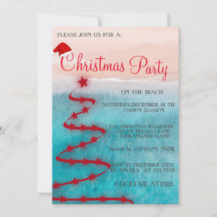 Modern Christmas on the Beach Invitation