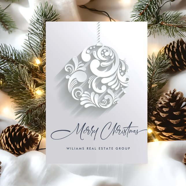 Modern Christmas Ornament Corporate Greeting Holiday Card (Creator Uploaded)