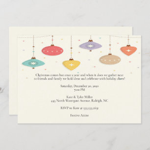 Modern Christmas Ornament Design Party Invitation