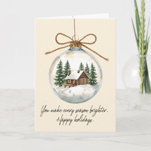 Modern Christmas Ornament Folded Holiday Card