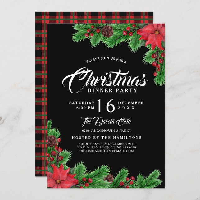 Modern Christmas Ornament Party Invitation (Front/Back)