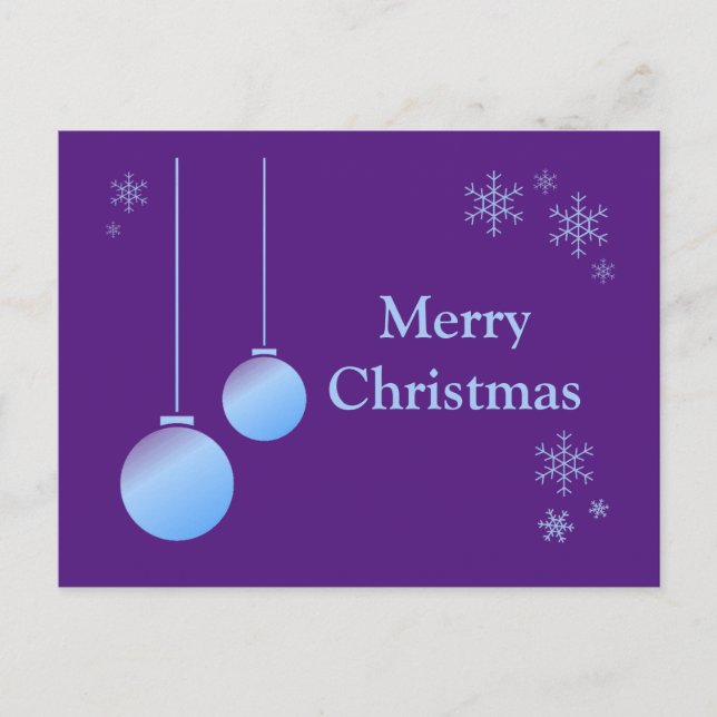 Modern Christmas Ornaments and Snowflakes Postcard (Front)