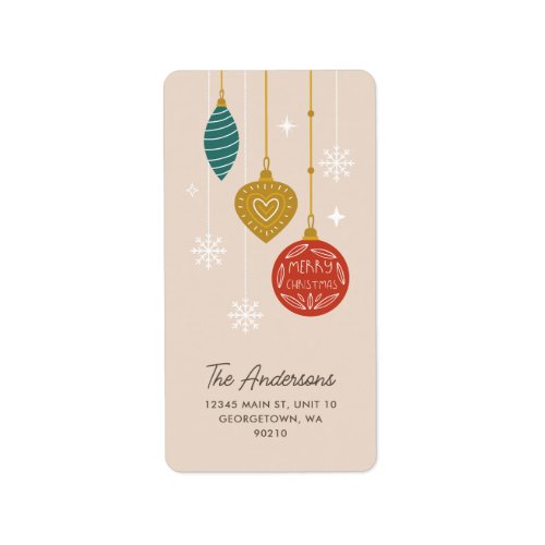 Modern Christmas Ornaments Custom Vertical Label