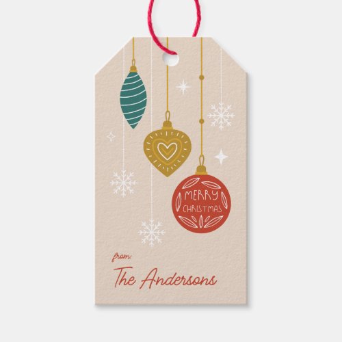 Modern Christmas Ornaments Customizable Gift Tags