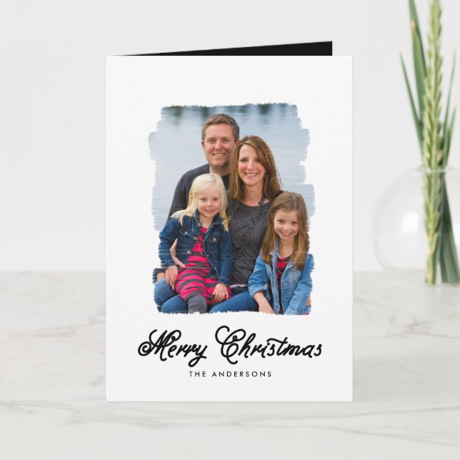 Modern Christmas Painted | Holiday Photo Card (Front)