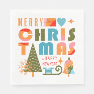 Modern Christmas Paper Napkin