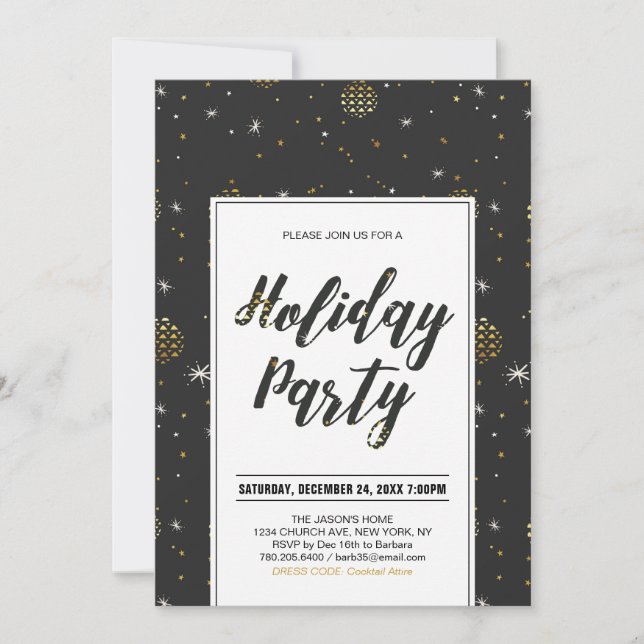 Modern Christmas Party, Holiday Party Invitations (Front)