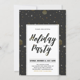 Modern Christmas Party, Holiday Party Invitations