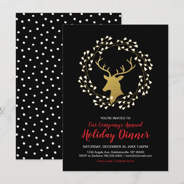 Modern Christmas Party, Holiday Party Invitations (Front/Back)