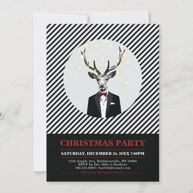 Modern Christmas Party, Holiday Party Invitations (Front)